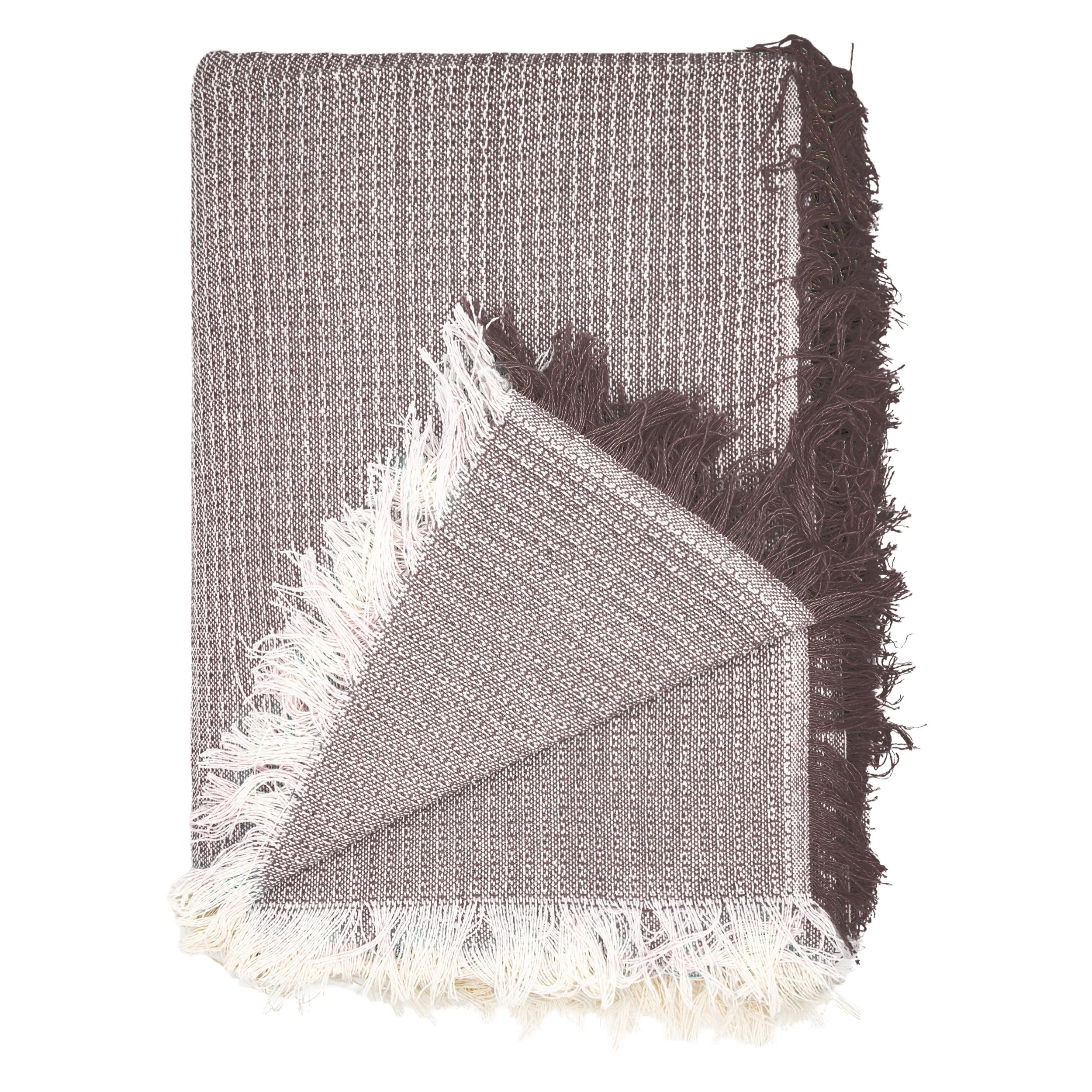 BESCH Colcha Multiuso para Sofá de 3 plazas, Manta Foulard, Cubre Cama (135/150) y Cubre Sofá de 85% Algodón y 10% Poliéster Fabricado en España (Marrón, 230x260cm)