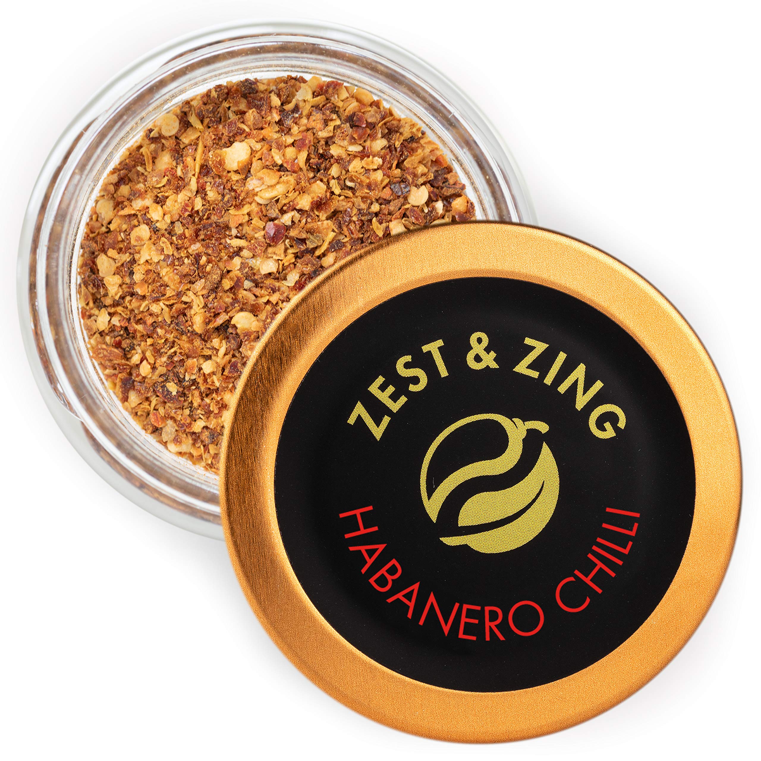 Zest & Zing Habanero Chilli (Flakes), 20g Spice Jar - Premium Chillis by ZEST & ZING; Fresher, Convenient, Stackable Spice Jars