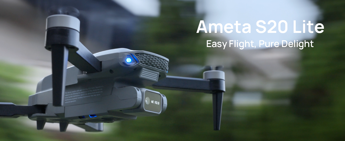 Ameta S20 Lite Drone Con Cámara 4K Y Motor Brushless – 36 Min De Vuelo, Retención De Altitud, Menos De 249g (Clase C0)