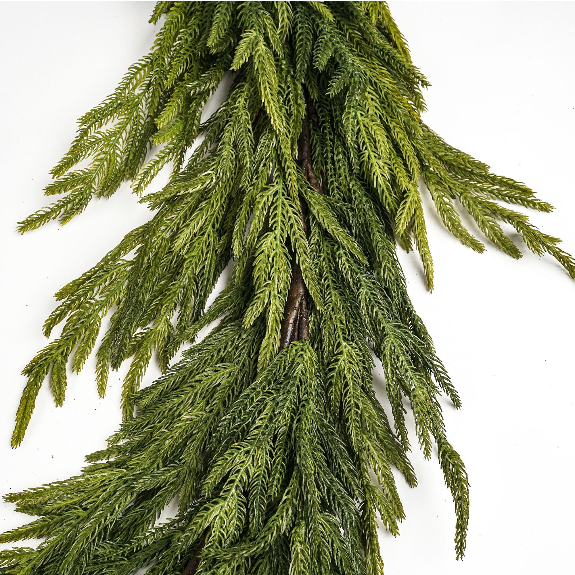 HomeKaren Norfolk Kiefer Girlande 1.8M Real Touch Realistische Weihnachten Kiefer Girlande, Grün Künstliche Weihnachtsdekorationen für Tisch, Mantel, Wand