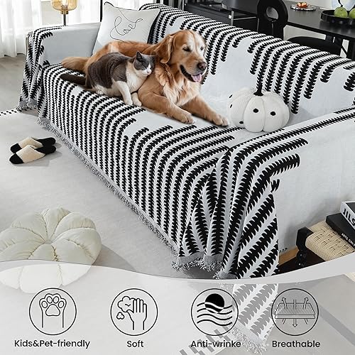 Miniatura 3 de Fundas bohemias para sofá seccional, funda de felpilla lavable para sofá de mascotas, funda moderna con patrón geométrico jacquard geométrico en