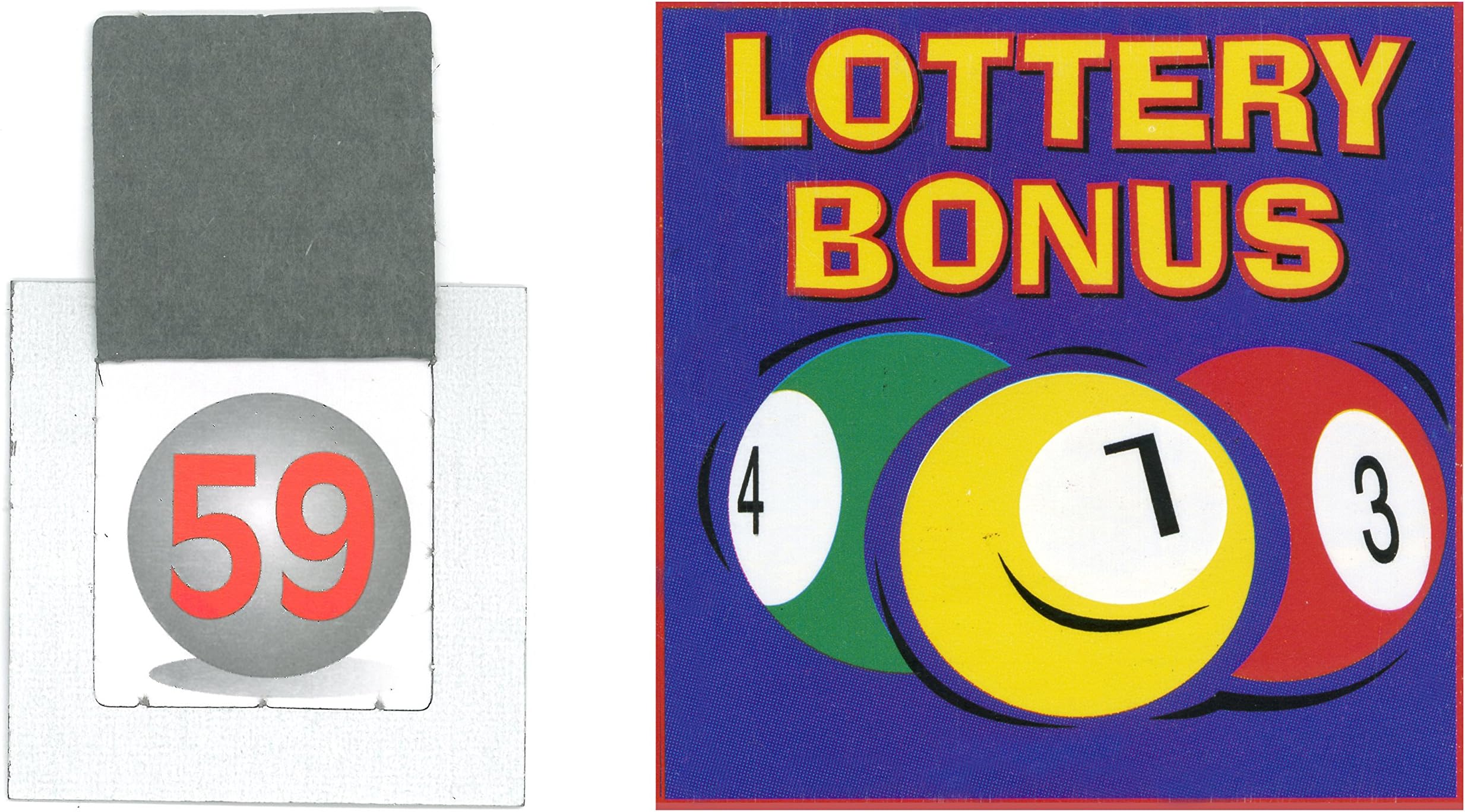 Crystals 10 Sets of Lottery Bonus Ball Cards 1-59