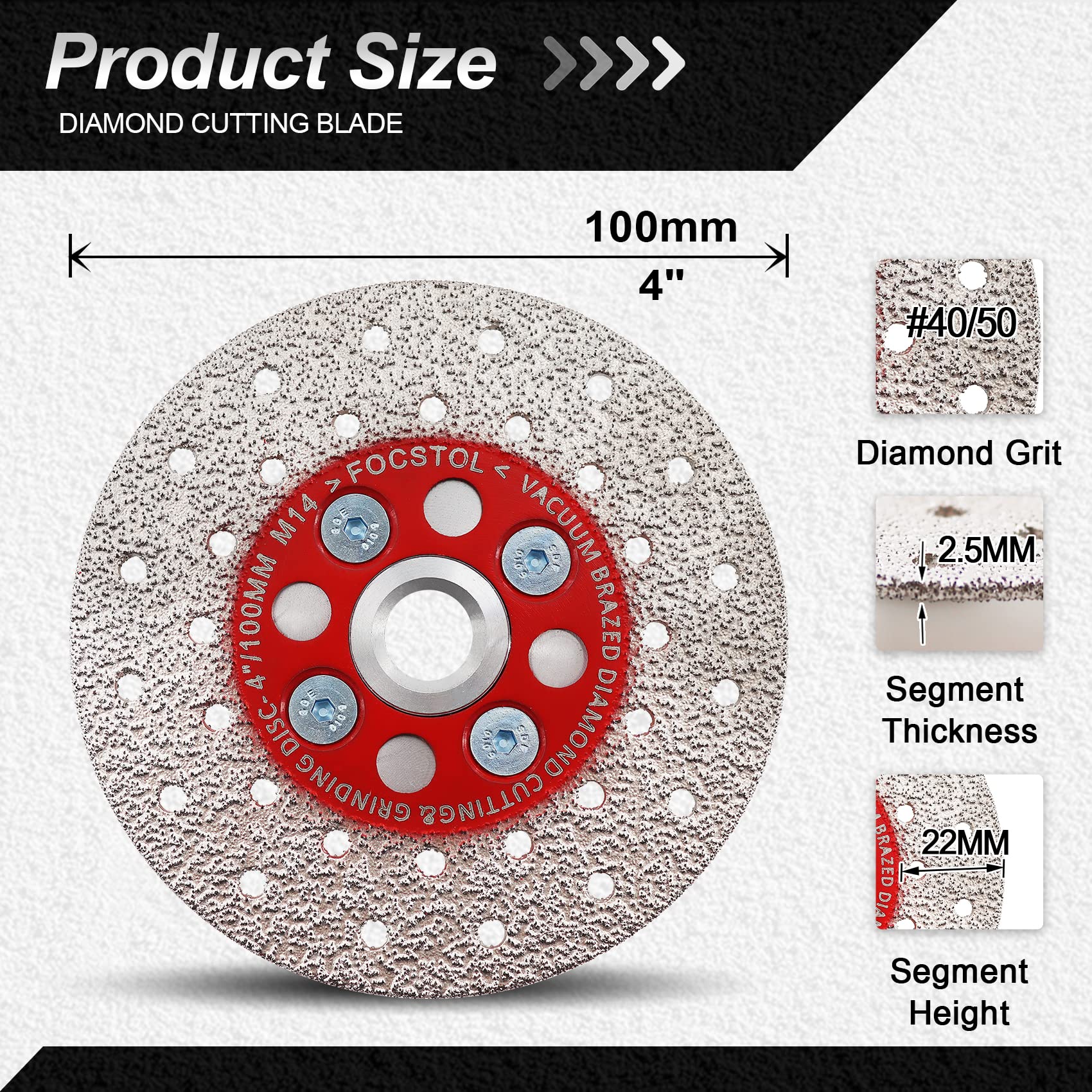 FOCSTOL Diamond Cutting Grinding Disc 100mm - Image 2