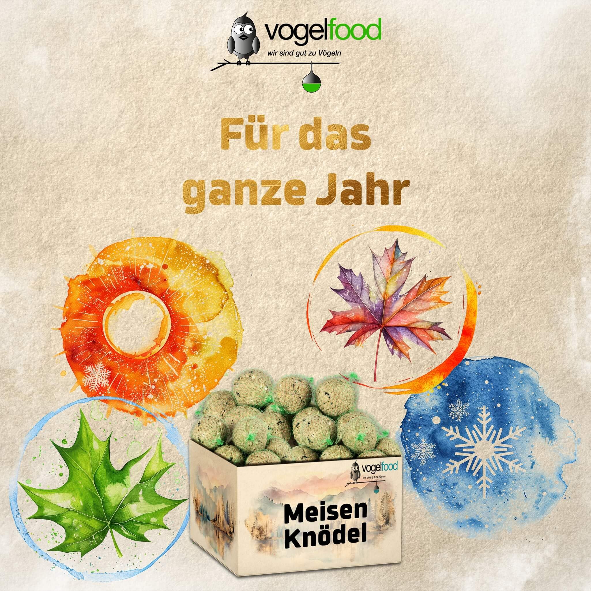 Vogelfood 200 x 90 g = 18 kg Meisenknödel Marke Vogelfood Vogelfutter 4 Jahreszeitenknödel Wildvogelfutter Ganzjahresfutter Fettfutter mit Netz