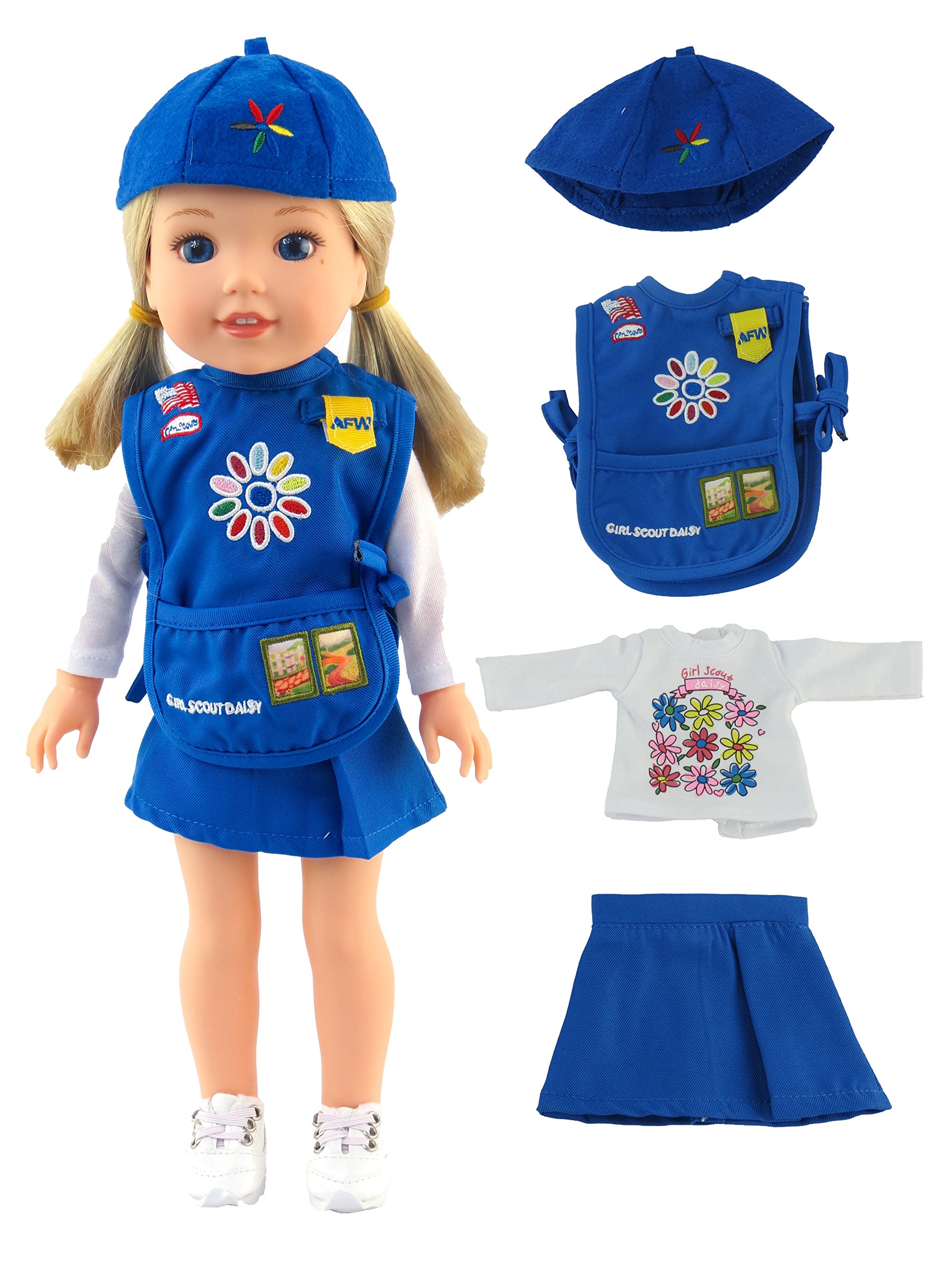 American Fashion WorldAmerican Fashion World Daisy Scout Uniform for  14-Inch Dolls Premium Quality Trendy Design Dolls Clothes Outfit  Fashions