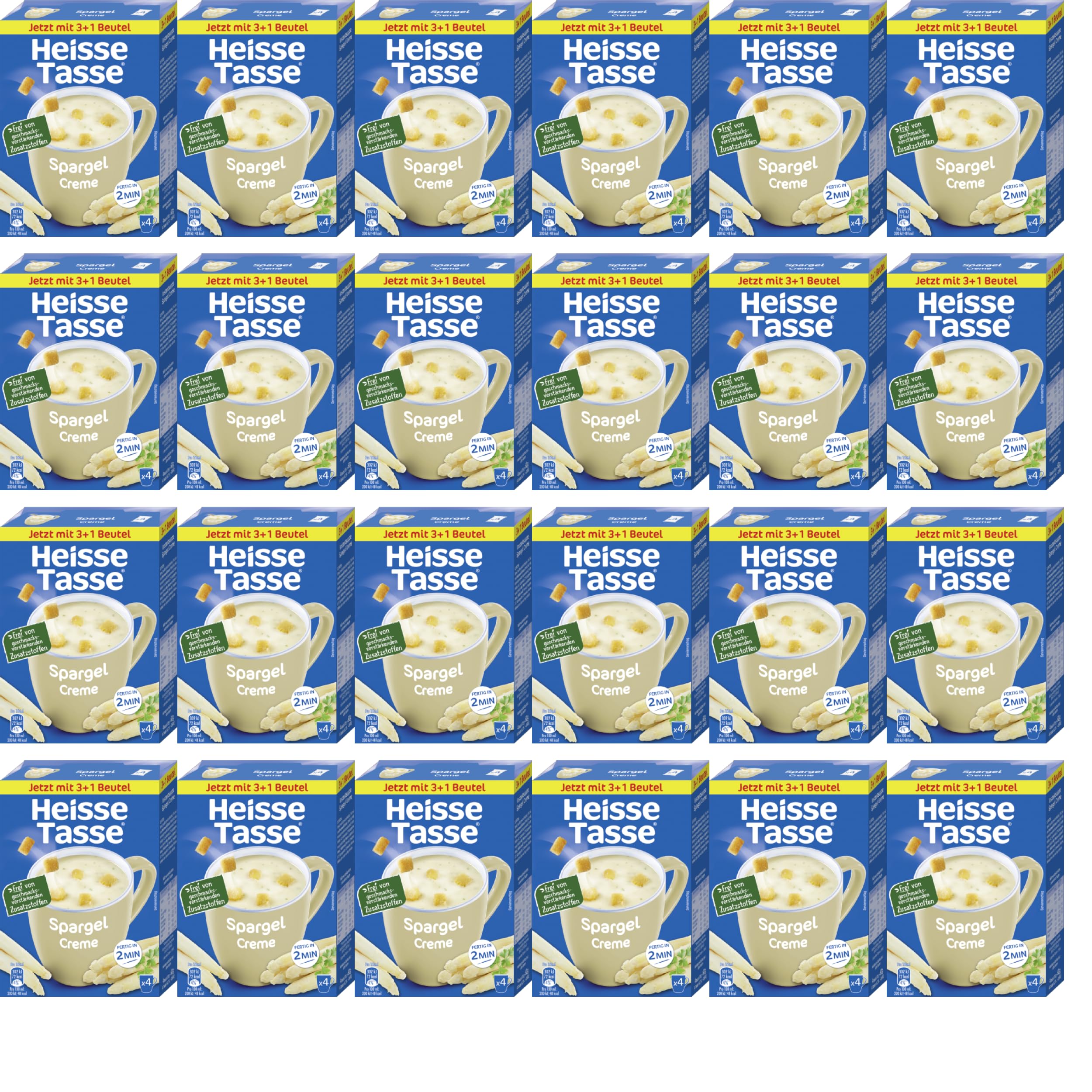 Heiße Tasse Spargel Creme Vorteilspack Suppe, 24er Set | 96 Suppenportionen, feiner Spargelgeschmack, schnelle Zubereitung, ideal für Zuhause, Büro oder Vorrat