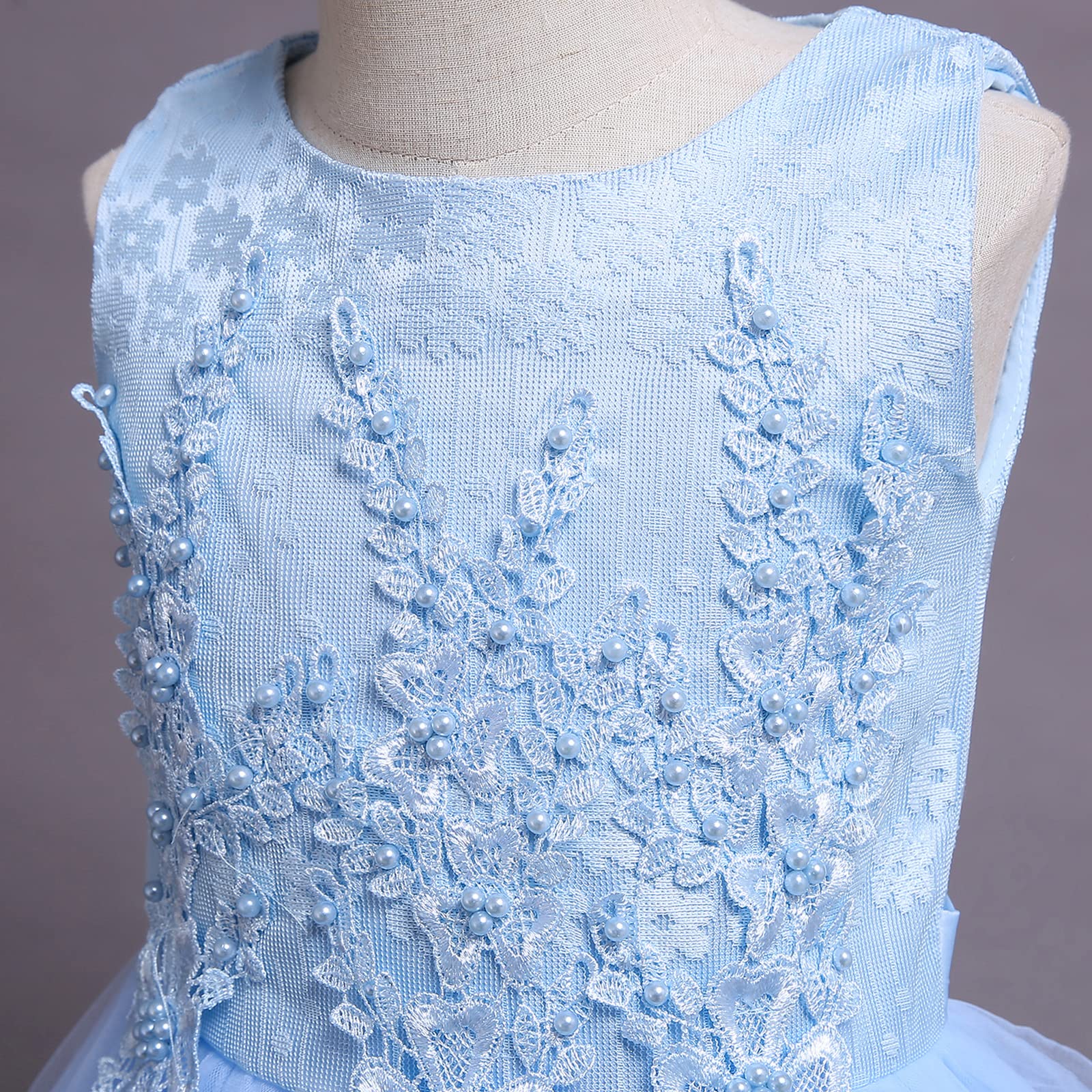 Langes Kleid für Mädchen, Blumenmuster, Spitze, Prinzessin, für Kinder, Tüll, Festzug, formelle Party, Hochzeit, Bodentanz, Abendkleid
