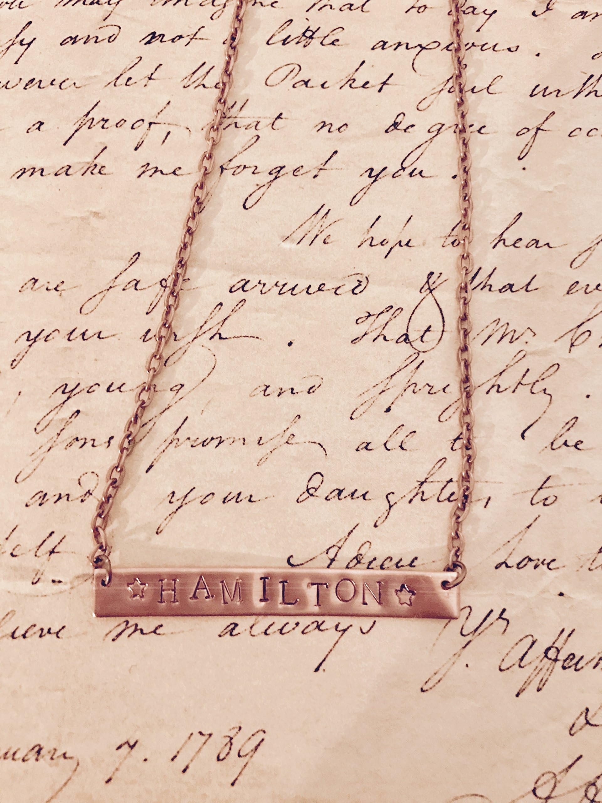 HAMILTON Broadway HAMILTON Lyrics necklace