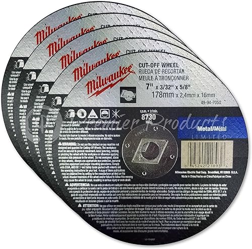 Miniatura 1 de Milwaukee Paquete de 5 cuchillas de corte de 7 pulgadas para sierras circulares de 7.25 pulgadas, corte agresivo para metal y acero inoxidable, 7 x