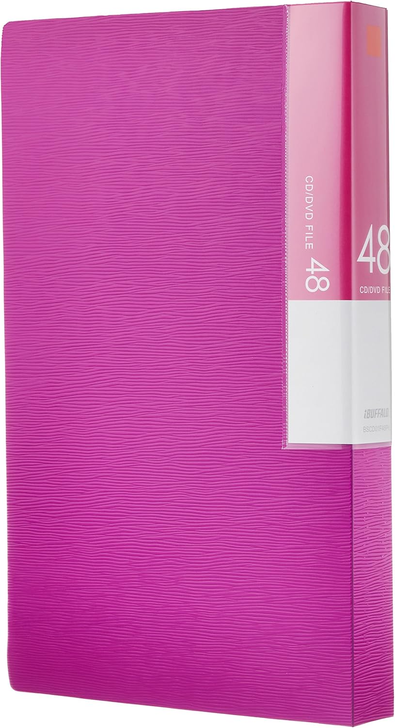 バッファロー Buffalo BSCD01F48PK CD & DVD File Case, Book Type, Holds 48 Sheets, Pink