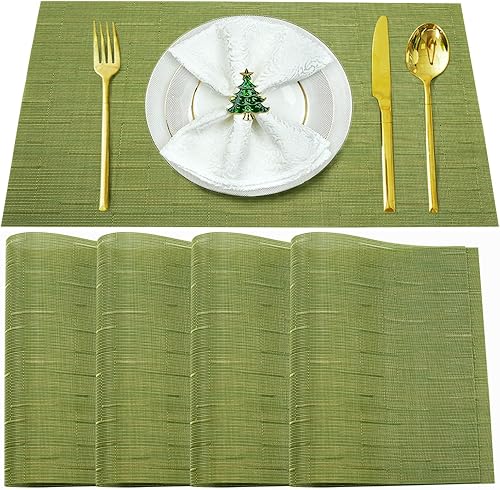 Miniatura 38 de Juego de 6 manteles individuales, lavables, resistentes al calor y a las manchas para interiores y exteriores, manteles individuales de vinilo Negro