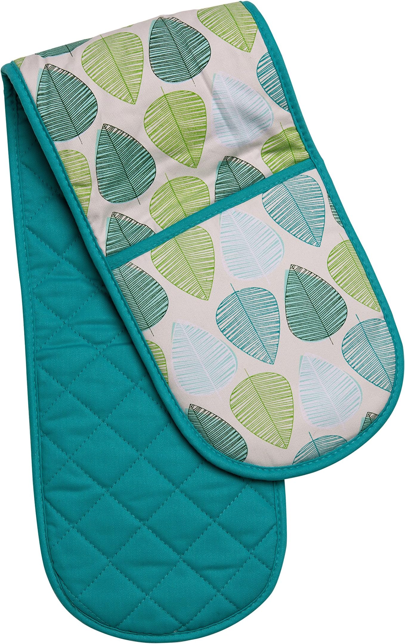 Premier Housewares Leaf Double Oven Glove - Green