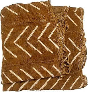 The Bead Chest Brown Bogolan Mali Mud Cloth - Handmade African Textile f...