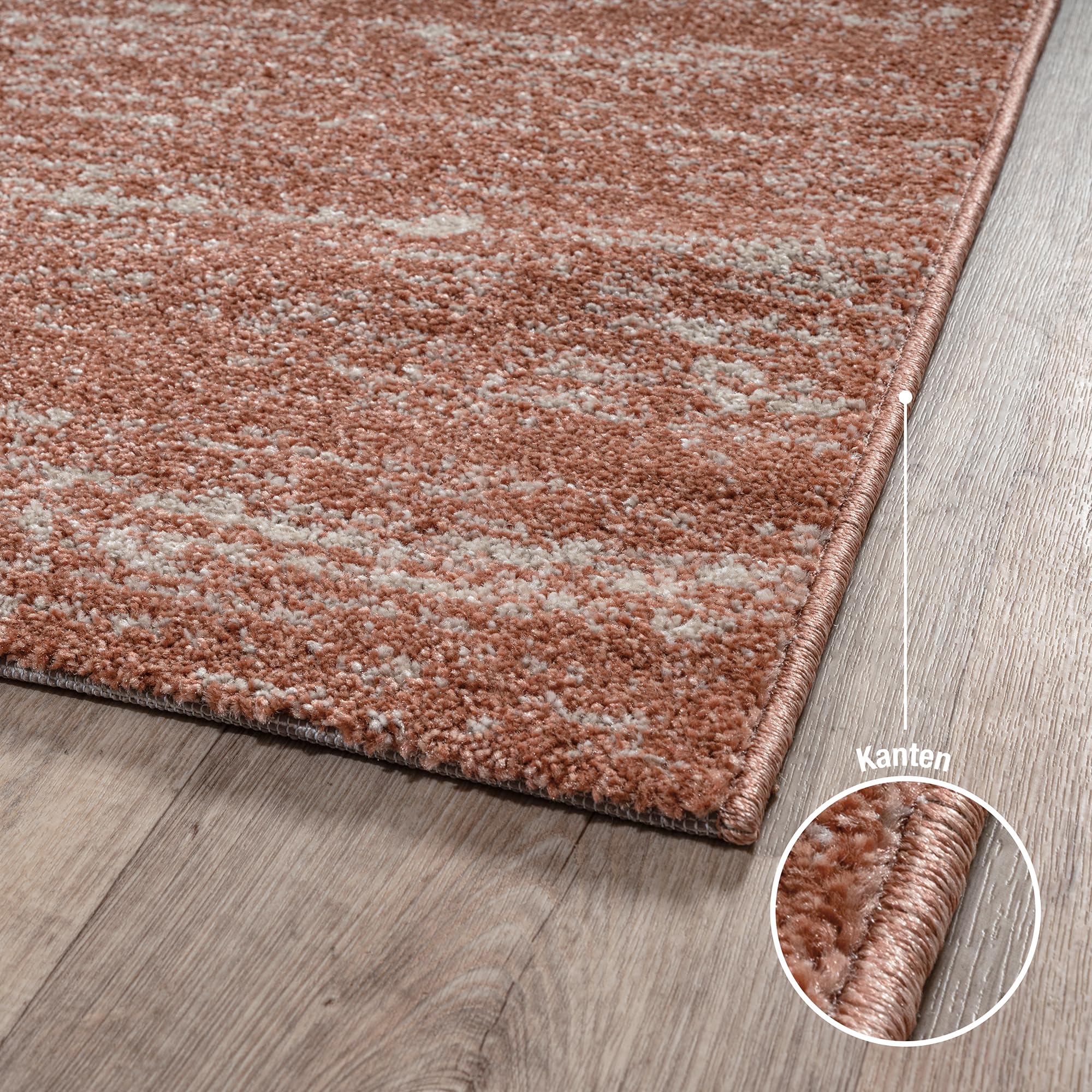 Impression London Teppich 120x170 cm Terra, Moderner Kurzflor Teppich im Abstract Design, Weich und Pflegeleicht für Wohnzimmer, Schlafzimmer, Esszimmer, Flur und Homeoffice