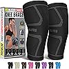 Knee Brace for Women & Men, 2 Pack Compression Knee Brace, Knee Support Sleeve for Pain Relief, Running, Workout, Sports, Knee Braces for ACL, Meniscus Tear, Arthritis and Injury Recovery Black M