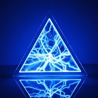 12 inch Triangular Plasma Disc, Plasma Ball, Plasma Globe,Electrostorm Disc,Luminglas,Science and Education Lighting, bar, Club, Party, Decoration, Family Ornaments, Holiday Gifts Blue