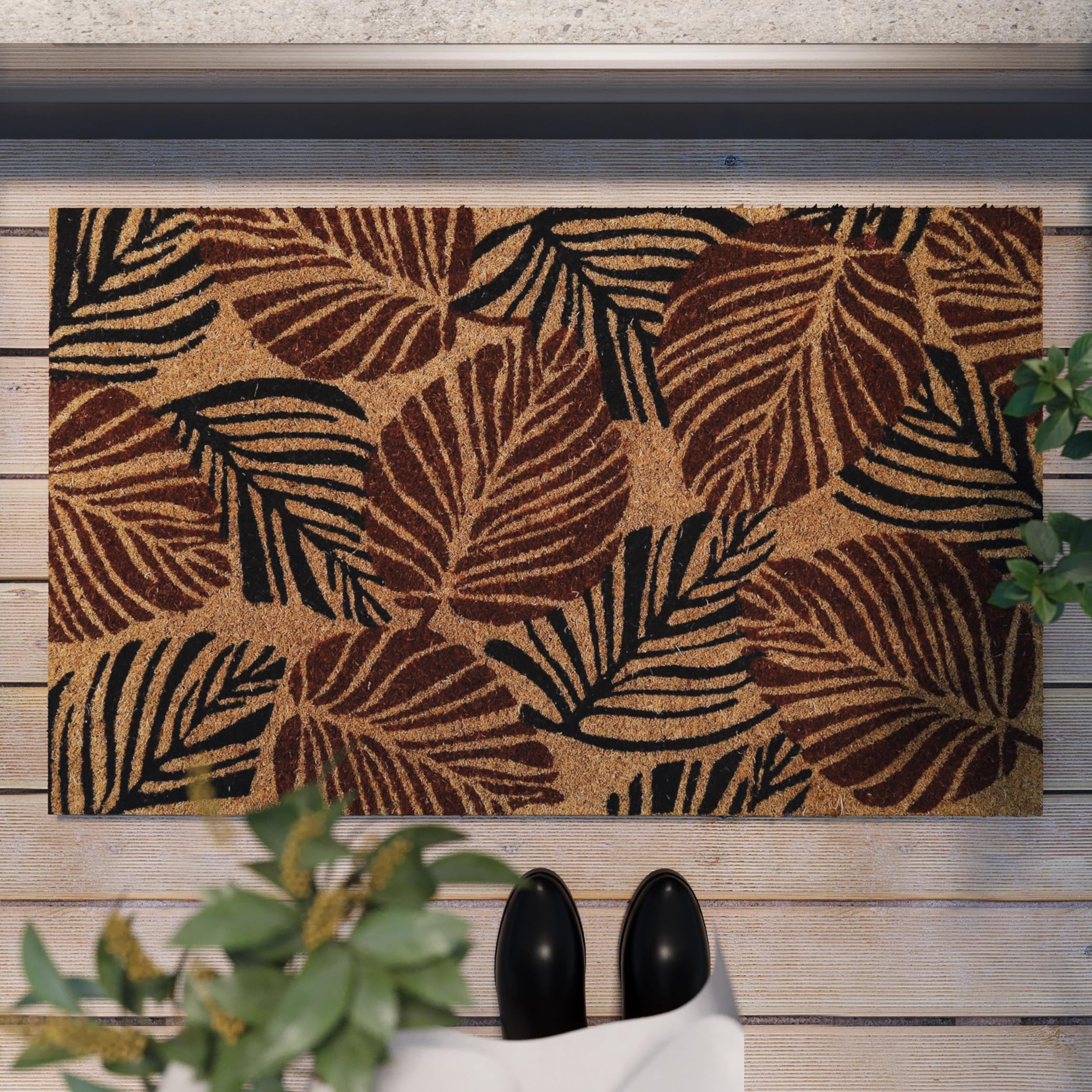 Alfombrilla de coco Jungle Mat de WECONhome para interiores y espacios intermedios (60 x 90 cm), color marrón rojizo