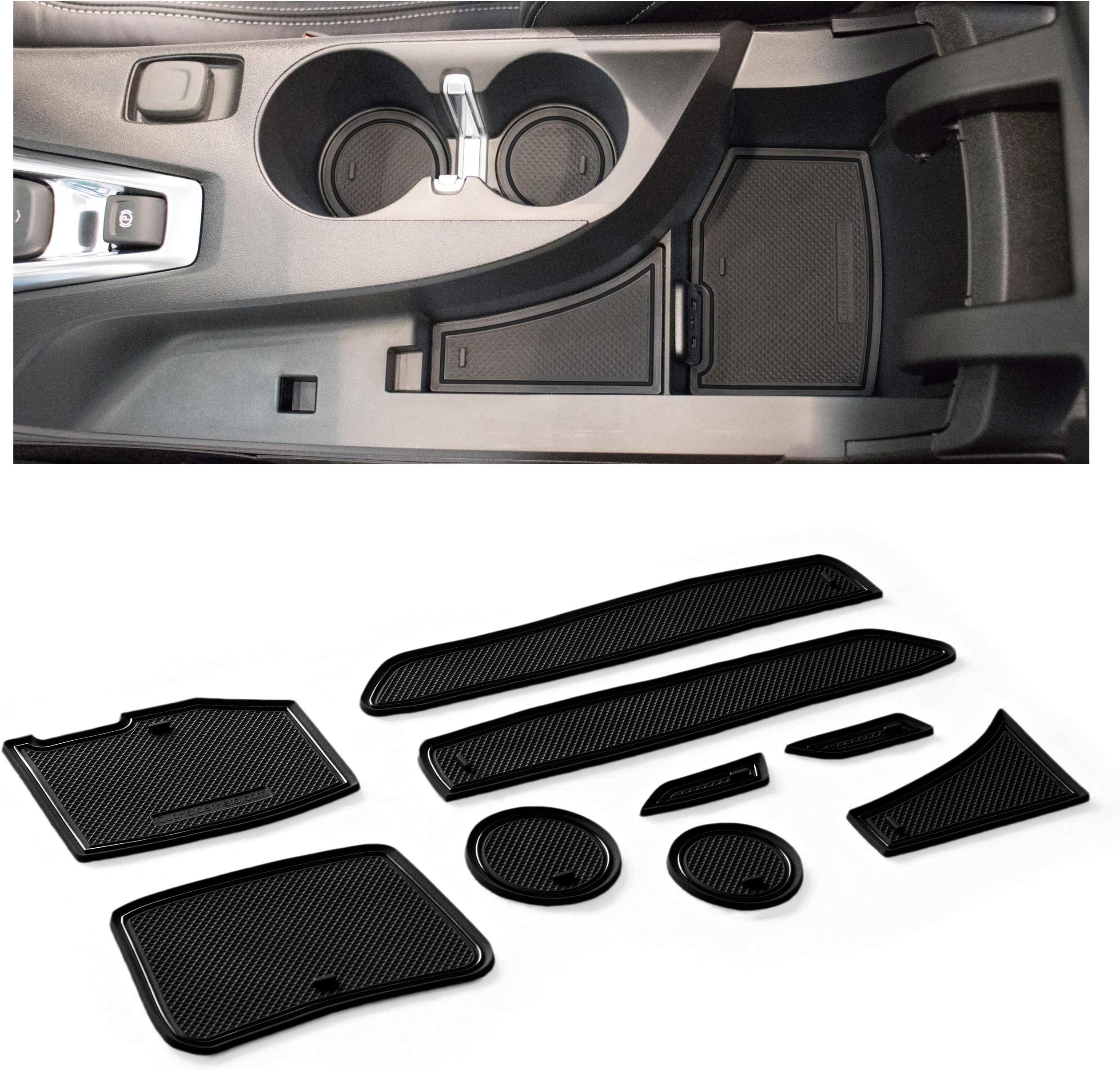CupHolderHero fits Chevy Camaro Accessories 2010-2024 Premium Custom Interior Non-Slip Anti Dust Cup Holder Inserts, Center Console Liner Mats, Door Pocket Liners 9pc Set (Solid Black)