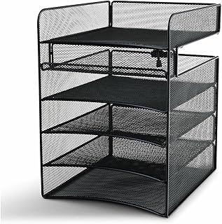 Productos de Safco Onyx Mesh horizontal para colgar, de almacenamiento de escritorio negro, color negro