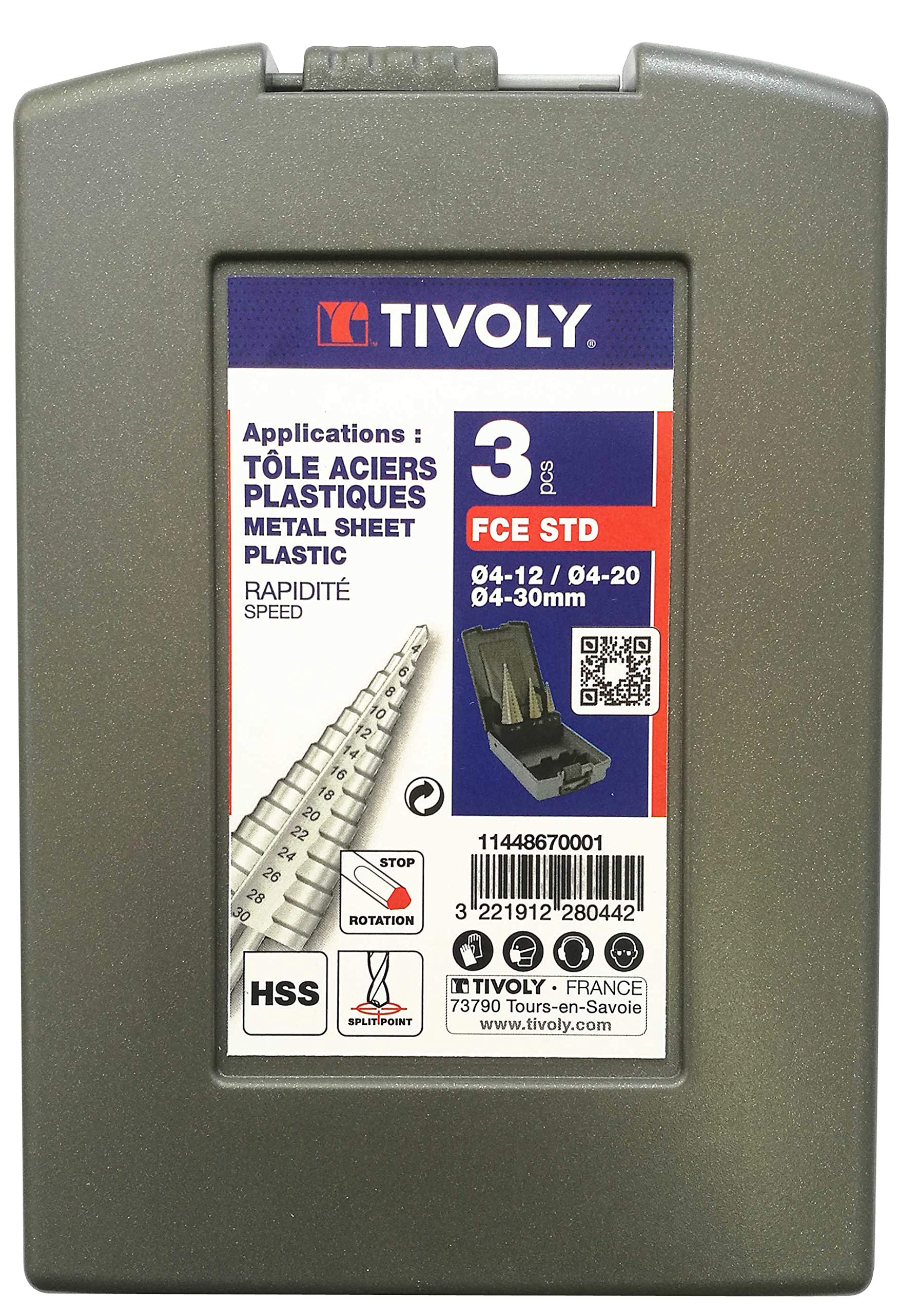 Tivoly 11448670001 FCE STD - Set di punte per trapano a gradini
