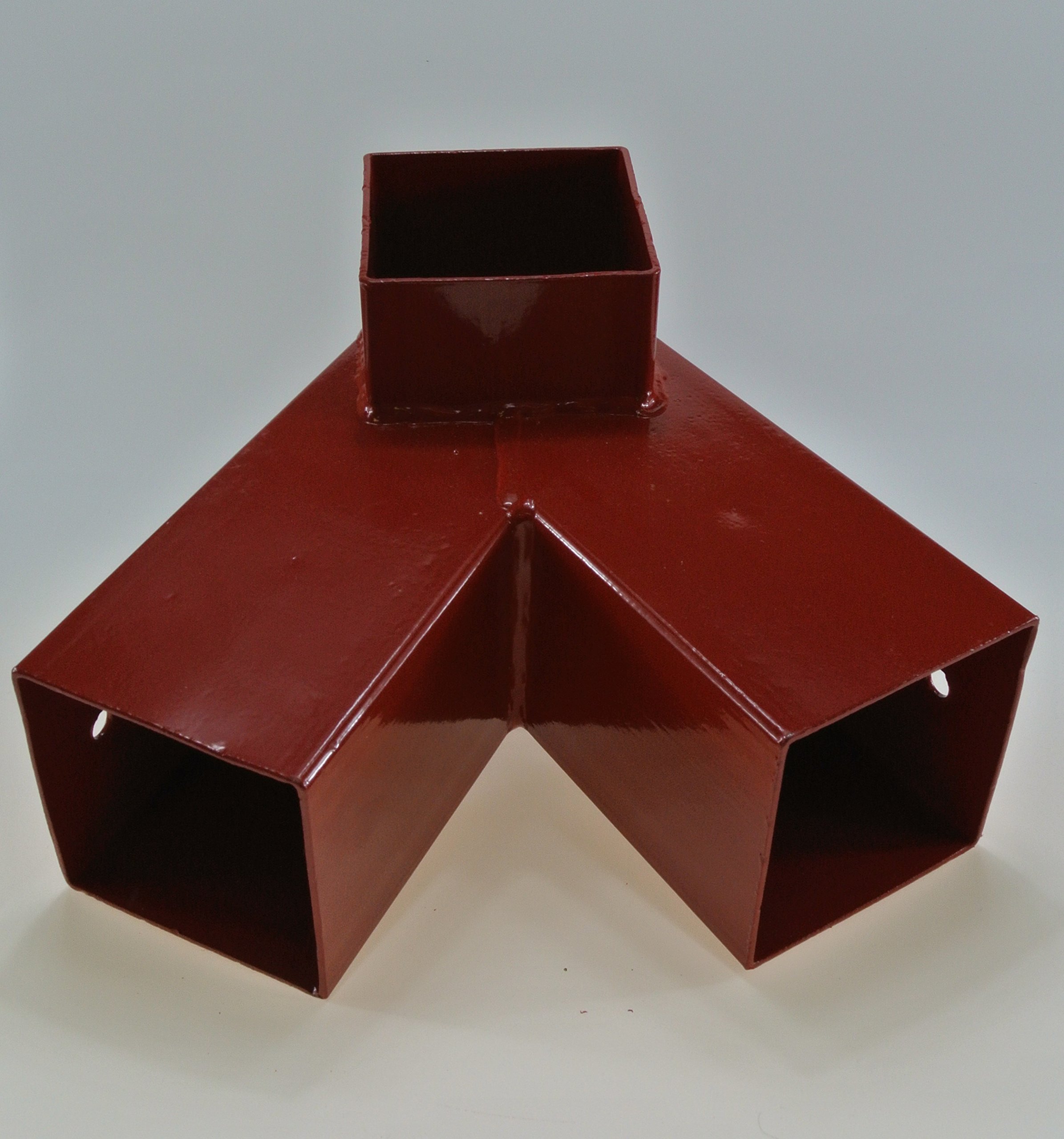 Gartenwelt Riegelsberger Łącznik huśtawki premium 9 x 9 x 9 cm do belek huśtawki 9 x 9 cm ze stali 2,5 mm czerwony malowany proszkowo