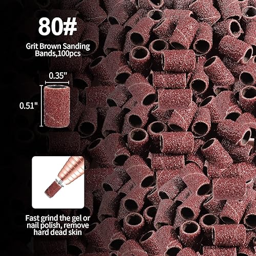 Miniatura 3 de Brocas para uñas, bandas de lijado, 3 colores gruesos y finos de grano medio, juego de arena Efile, tamaño #80 # 120 # 180, lima eléctrica, brocas