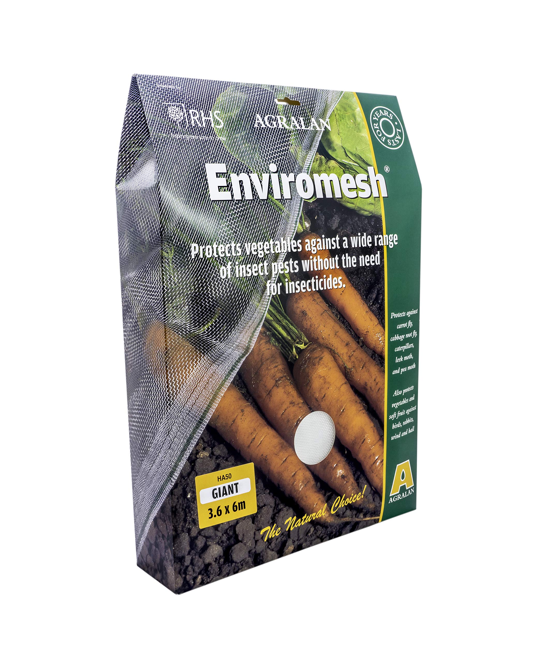 RHS Agralan Enviromesh Fine Garden Insect Netting Mesh For Crop & Vegetable Pest Protection (Giant - 3.6m x 6m)
