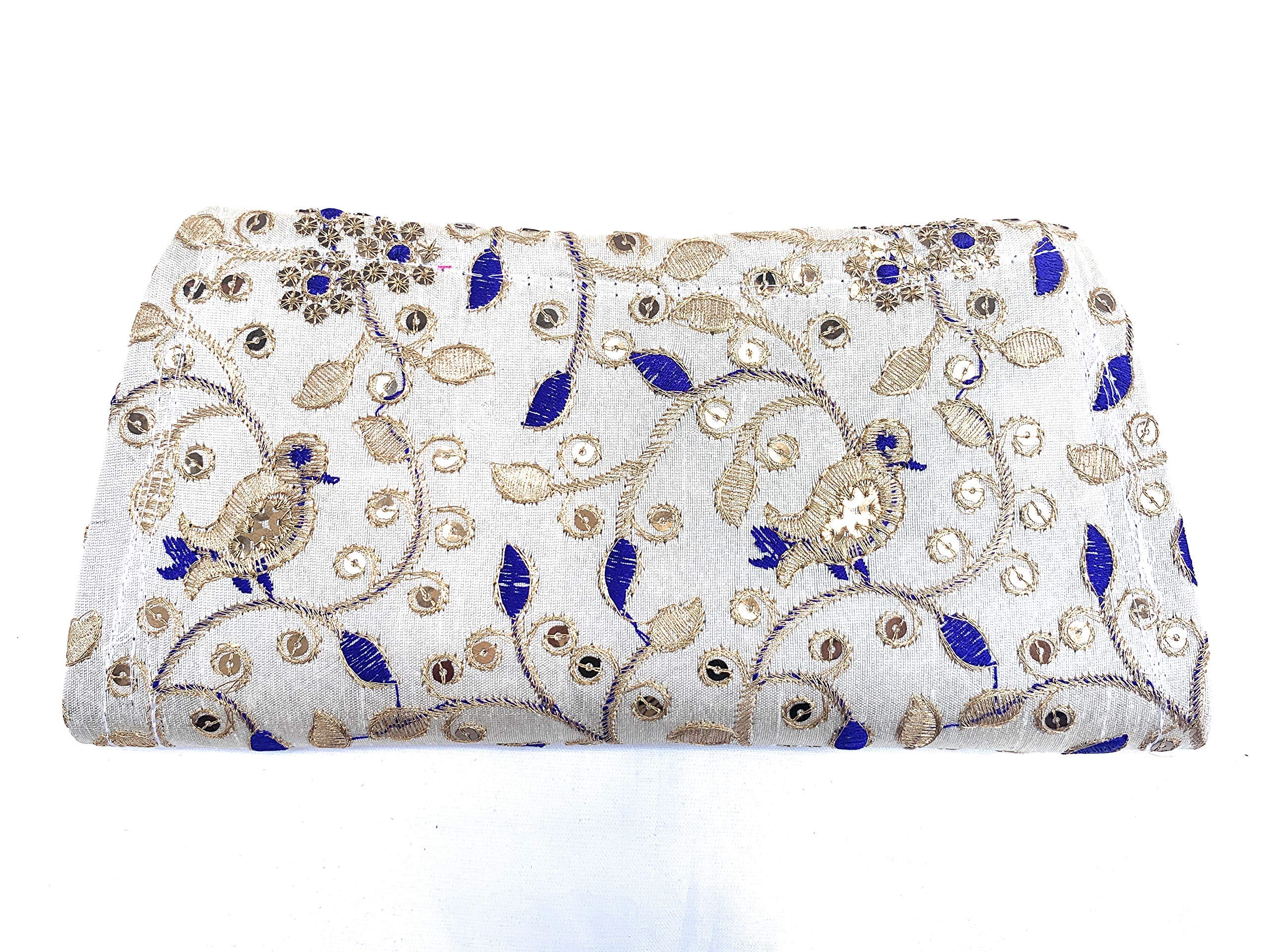 Women's Handicraft Zari Hand Embroidered Fabric Wallet and Clutch (Purple)-image-42