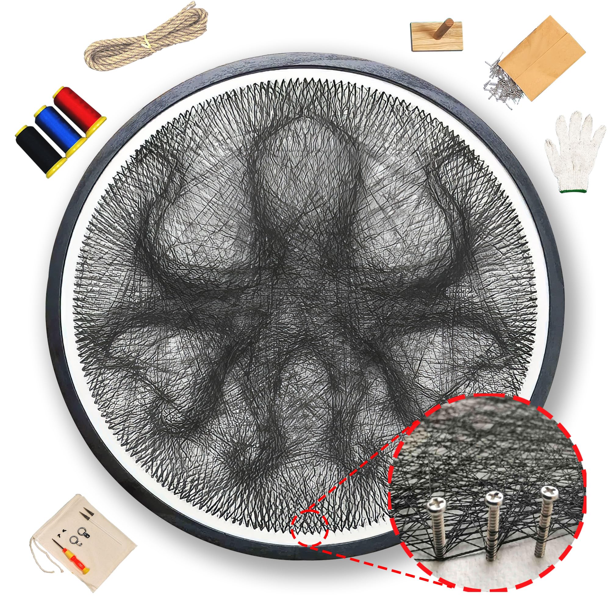 SimpleVibesXinPuwei String Art DIY Nautical Wall Art Unique Handmade Gift, String Art Kits for Adults, Crafts for Adults, Crafts for Women kit, Framed Canvas DIY Wall Decor (Kraken)