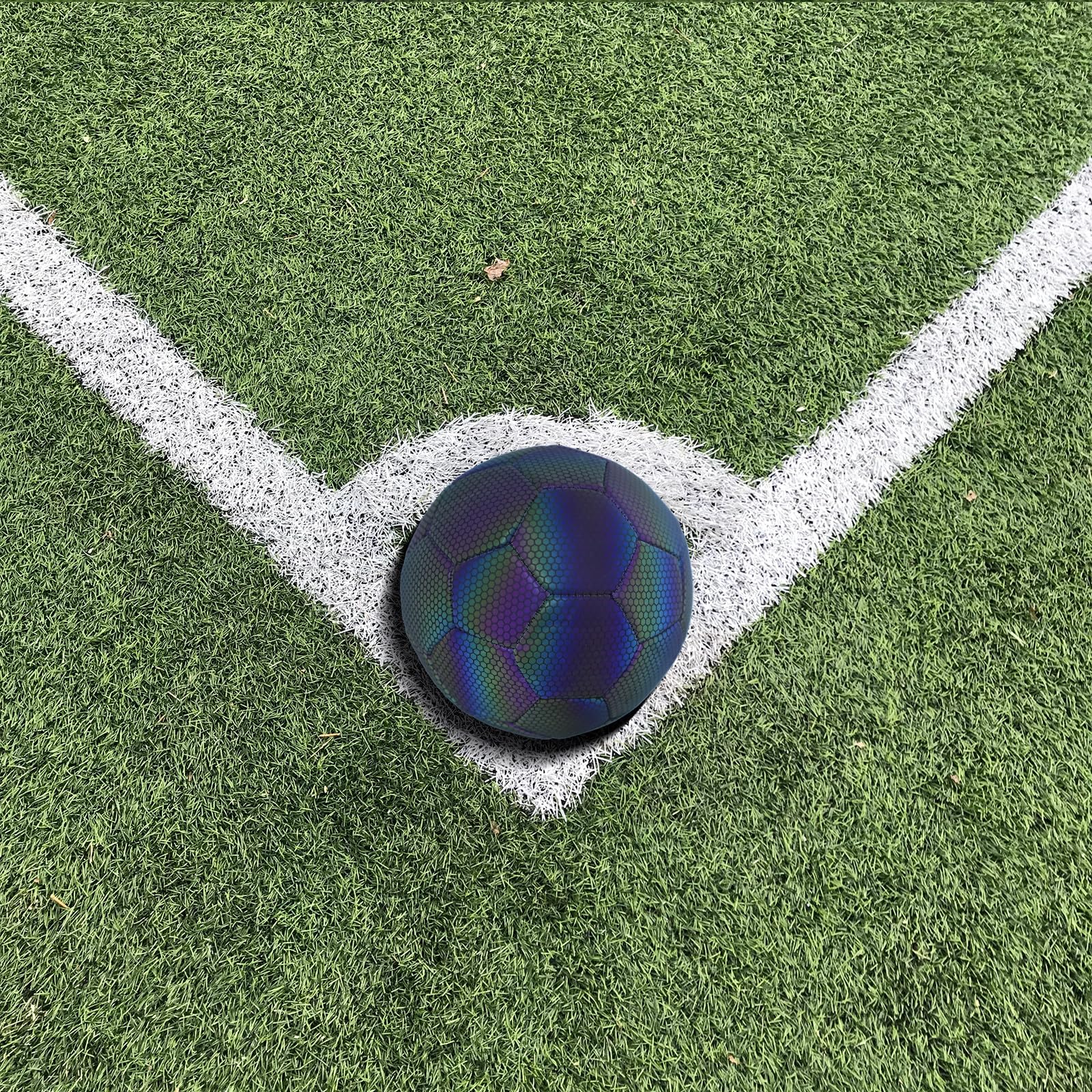 Angoily Pallone da Calcio Riflettente Olografico N.5 Luminoso per Allenamento e Partite, Resistente per Uso Interno ed Esterno, e Ragazzi