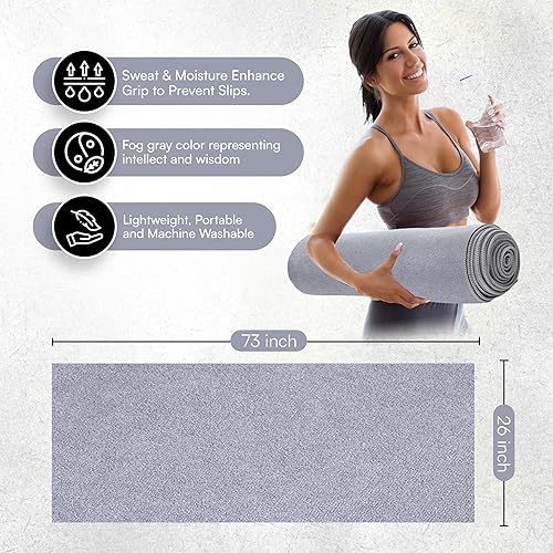 Miniatura 3 de Toalla para esterilla de yoga  Toalla de yoga de microfibra de doble cara  Toalla de yoga caliente absorbente del sudor antideslizante  Ligera,
