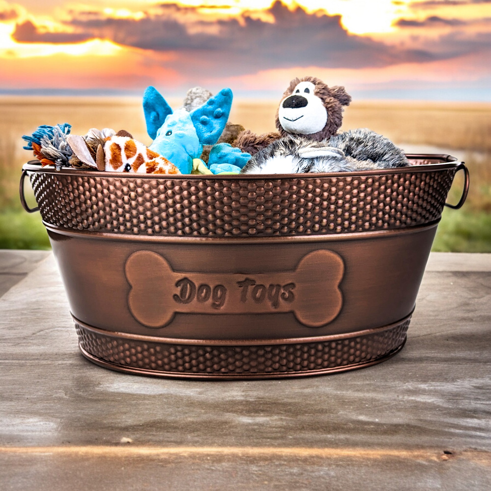 Amazon.com: BREKX Indestructible Metal Dog Toy Bin - Copper