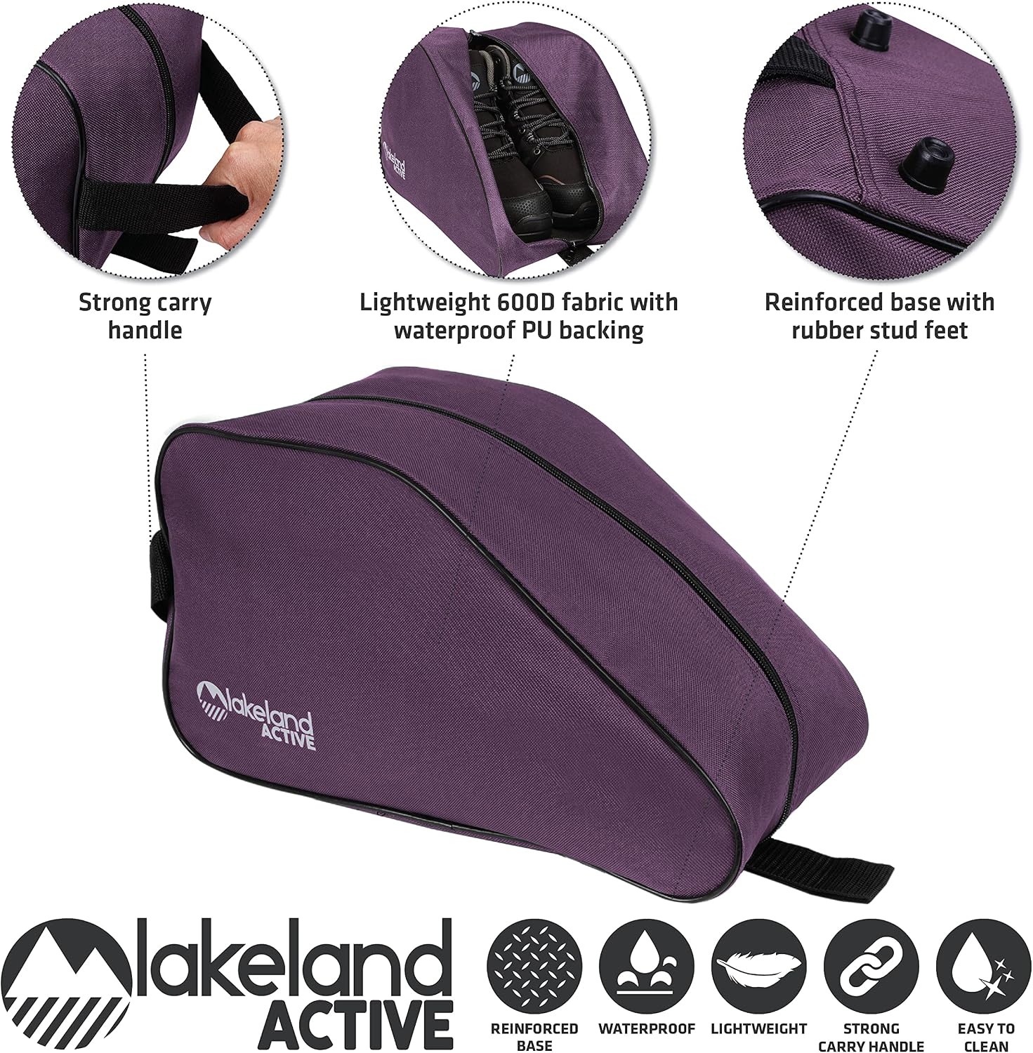 Lakeland Active Mosedale Waterproof Walking Boot Bag - Purple - Image 3