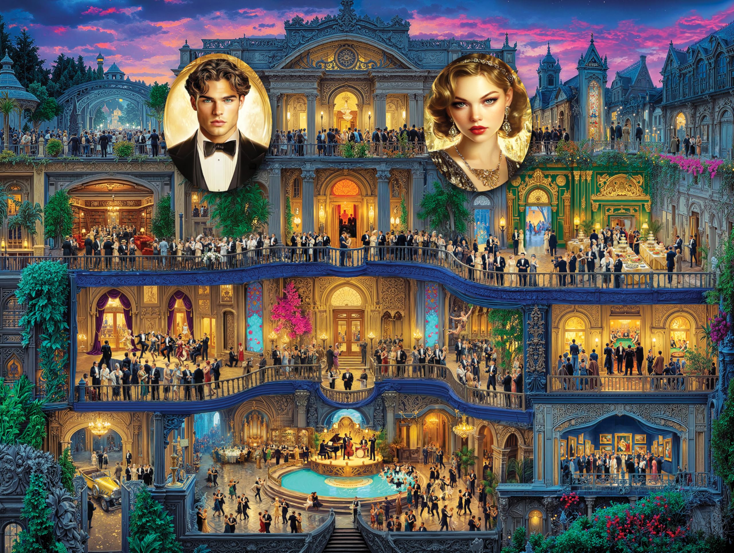 Adult Jigsaw Puzzle Ghosts of Gatsby 1000 Piece