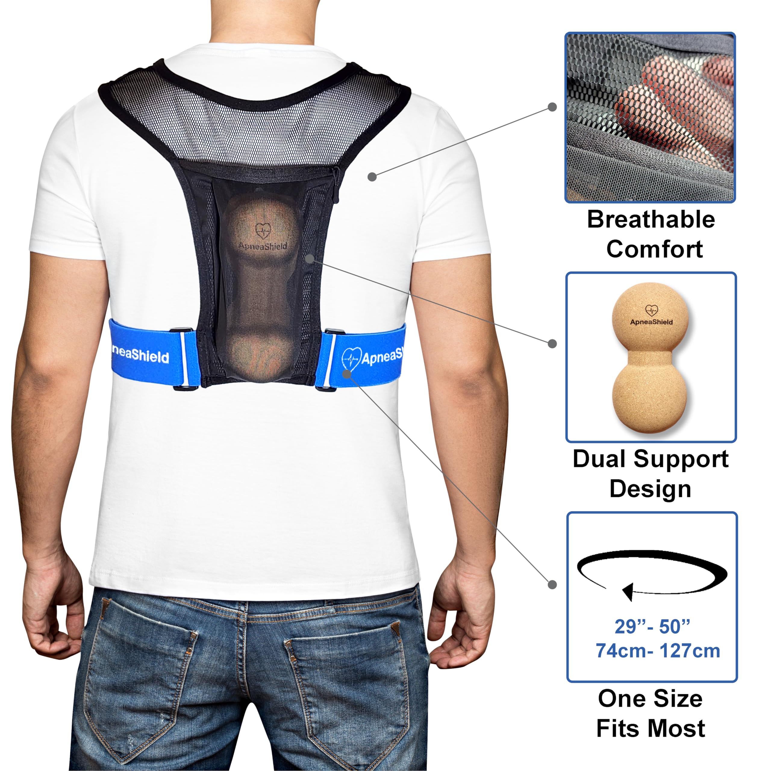 Pro Side Sleep Position Trainer | Dual Support Stability Design | Back-Sleep Prevention | Snoring Solution | Anti Snoring Device | Extended Adjustable Fit — Amazon image 4