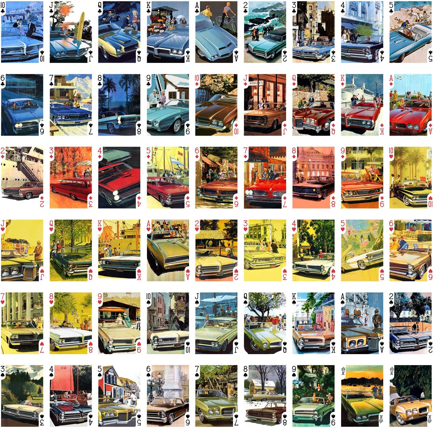 Classic Cars Playing Cards (Poker Deck 54 Cards All Different) Vintage Retro Classic Cars