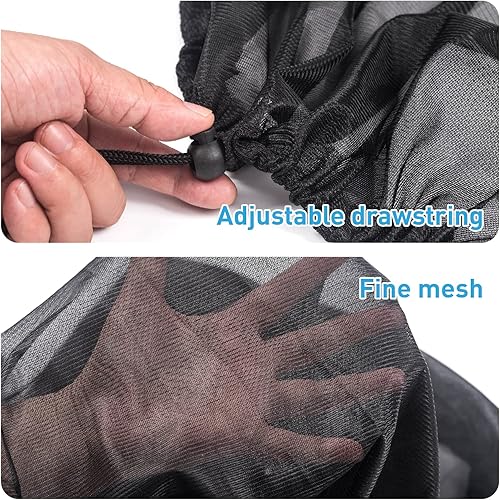 Miniatura 3 de Cubierta de malla de 3 piezas para barriles de lluvia con cordón, protector de tanque de cubos, de colección de agua, cubierta de malla de cubo de