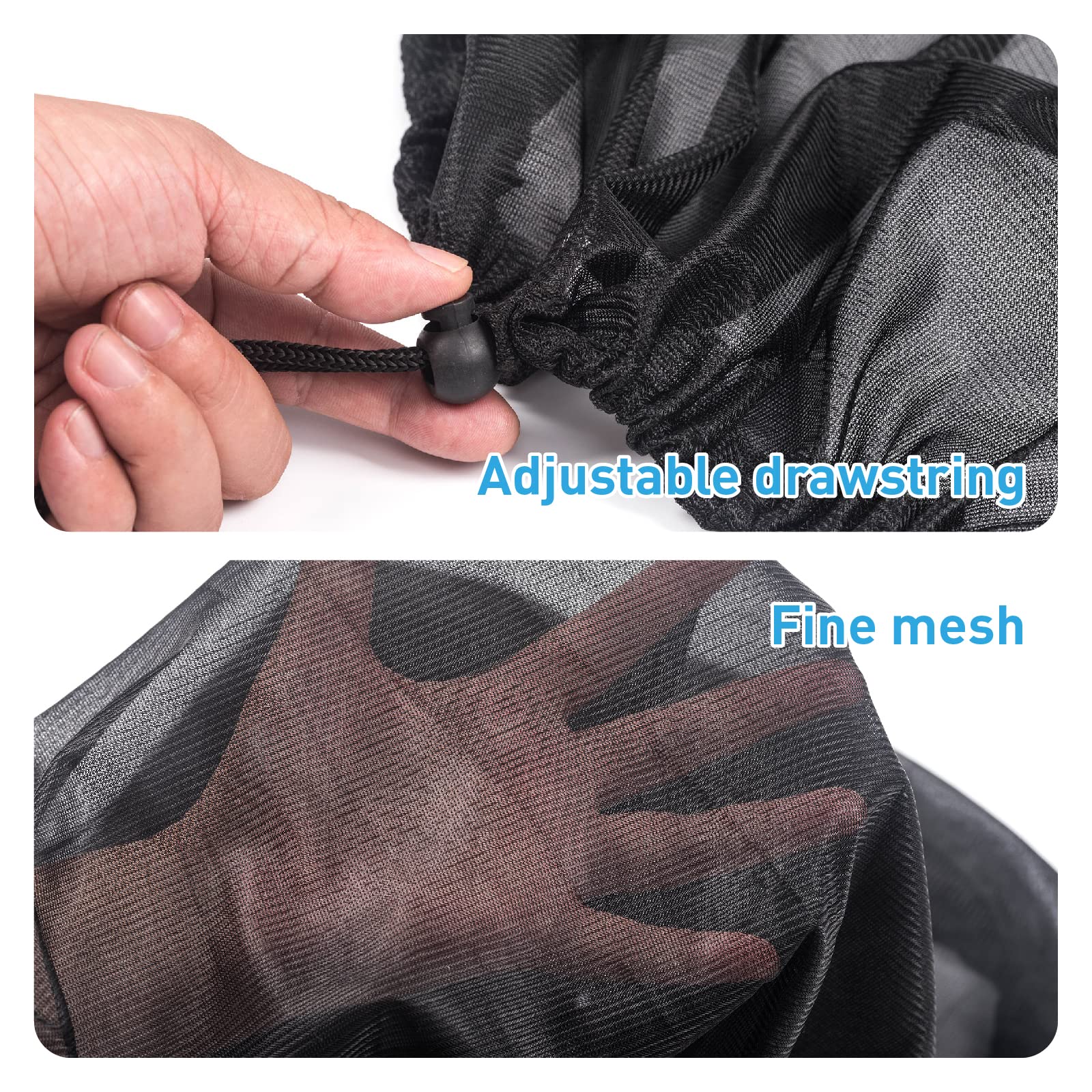 2 Cubiertas De Malla Para Barril De Lluvia 100 Cm – Poliéster, Con Cordón Ajustable, Antimosquitos Y Hojas
