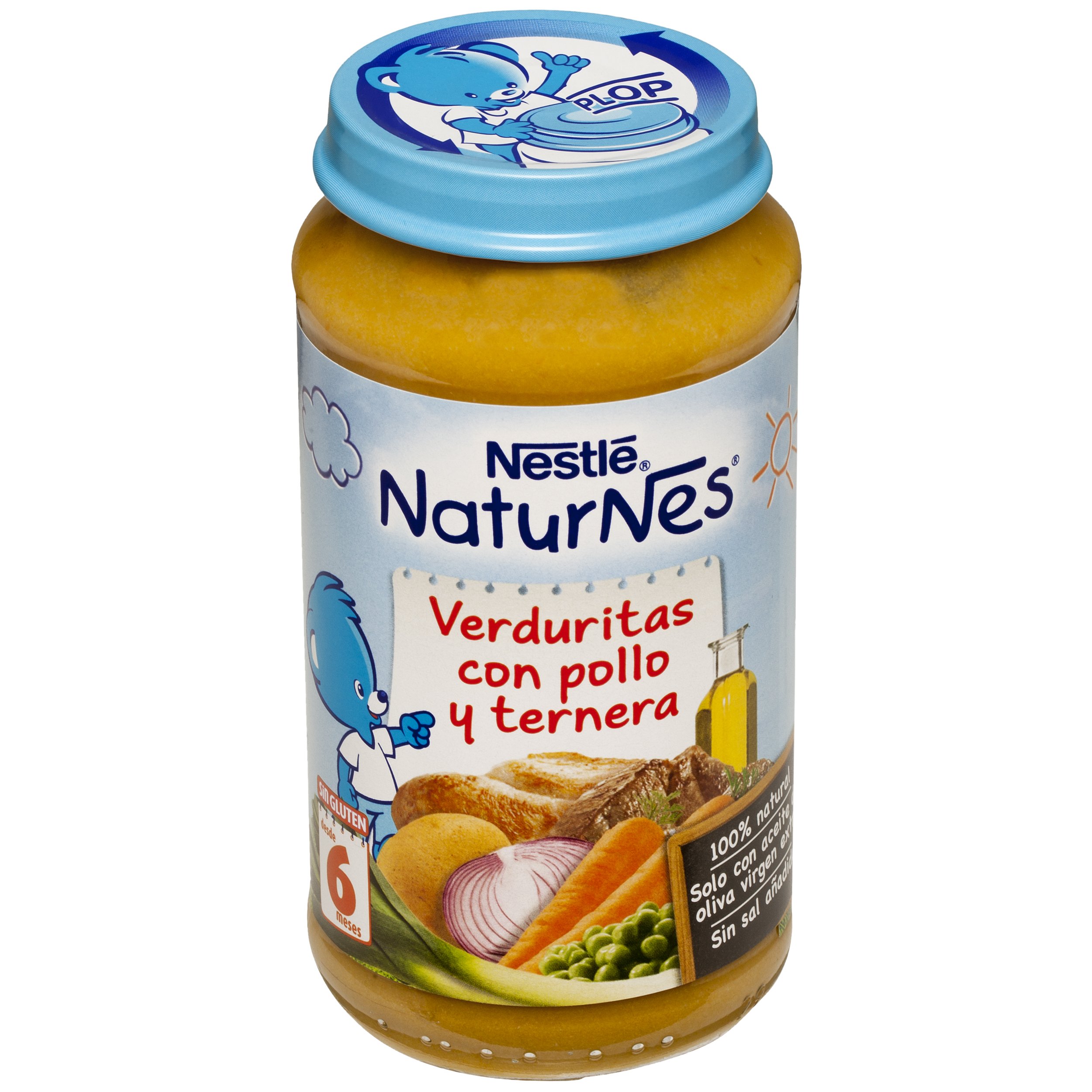 Nestlé Naturnes Alimento Infantil, verduritas con pollo y ternera - 250 gr