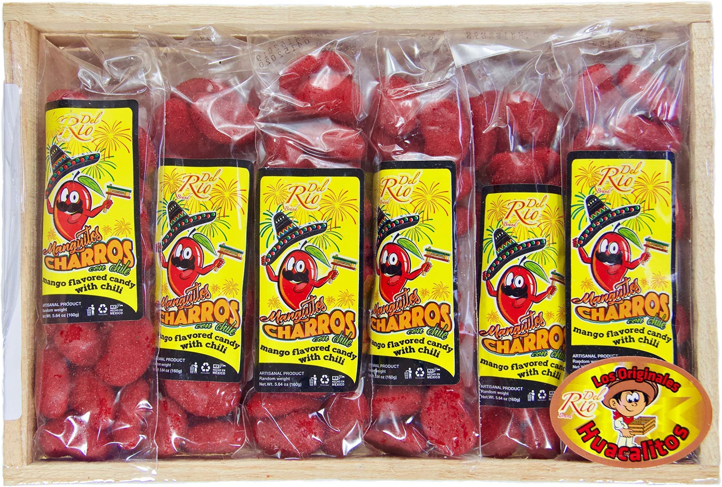 Manguitos Charros con Chile: Mango Flavored Candy with Chili (24 bags)