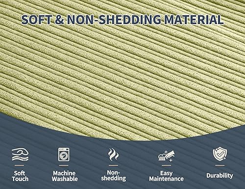 Miniatura 5 de Puf Otomano Reposapiés con Espuma Otomana Pequeña para Sala de Estar Otomanas de Pana Puf 26x18 Reposapiés de Suelo para Silla Verde Salvia Cojines