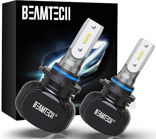 BEAMTECH 9006HB4 - Bombillas LED, serie S1, sin ventilador, 10000lúmenes, 50W, 6500K, blanco frío, repuestos de halógeno, 2 bombillas