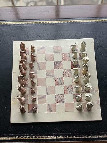 Miniatura 6 de Global Crafts Juego de ajedrez de animales y tablero de esteatita tallada a mano de 15 pulgadas (Kenia)