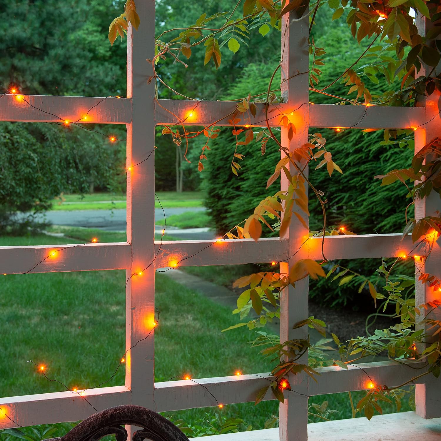 Orange Fairy Holiday String Lights, 33 ft / 10 m - 300 LED Orange Twinkle Firefly Lights for Indoor or Outdoor Xmas Decorations, Office/Desk Decor, Bedroom, Garden & Parties - Easy Plug in Operated