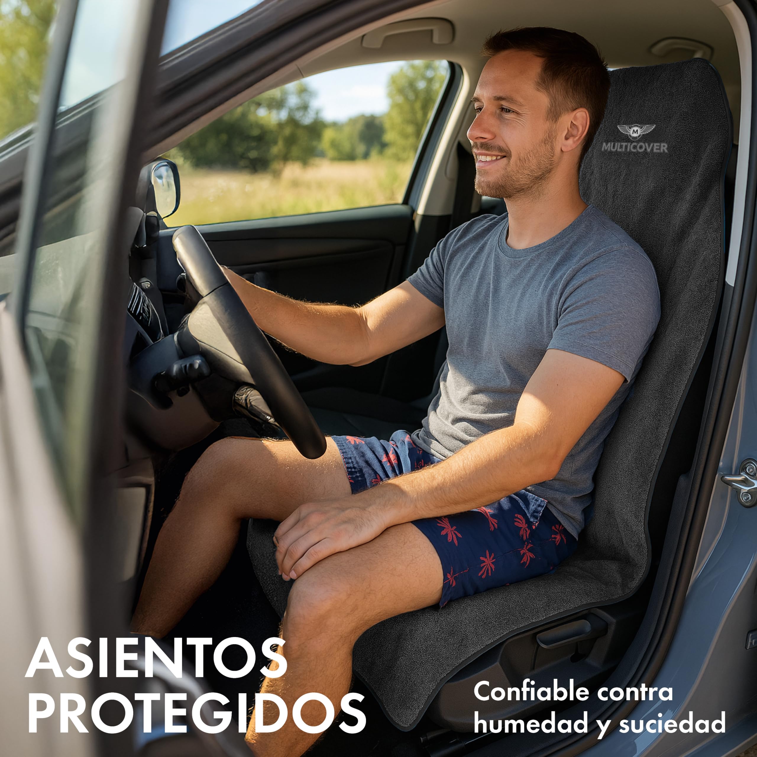 Walser Funda de Asiento Multicover, Funda de Asiento de Coche Universal, Funda de Asiento de Coche Lavable Negro