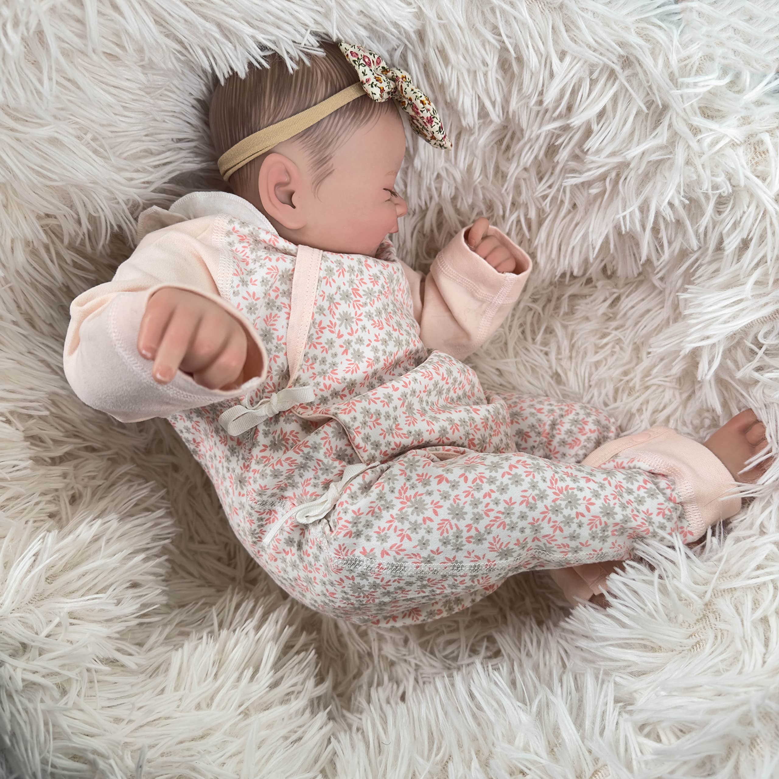 iCladle Reborn Baby Dolls Realistic 49 cm Neonato Baby Alive Dolls Real Life Reborn Dolls Carino Sorriso Viso con Outfit & Accessori Regalo per Età 3+