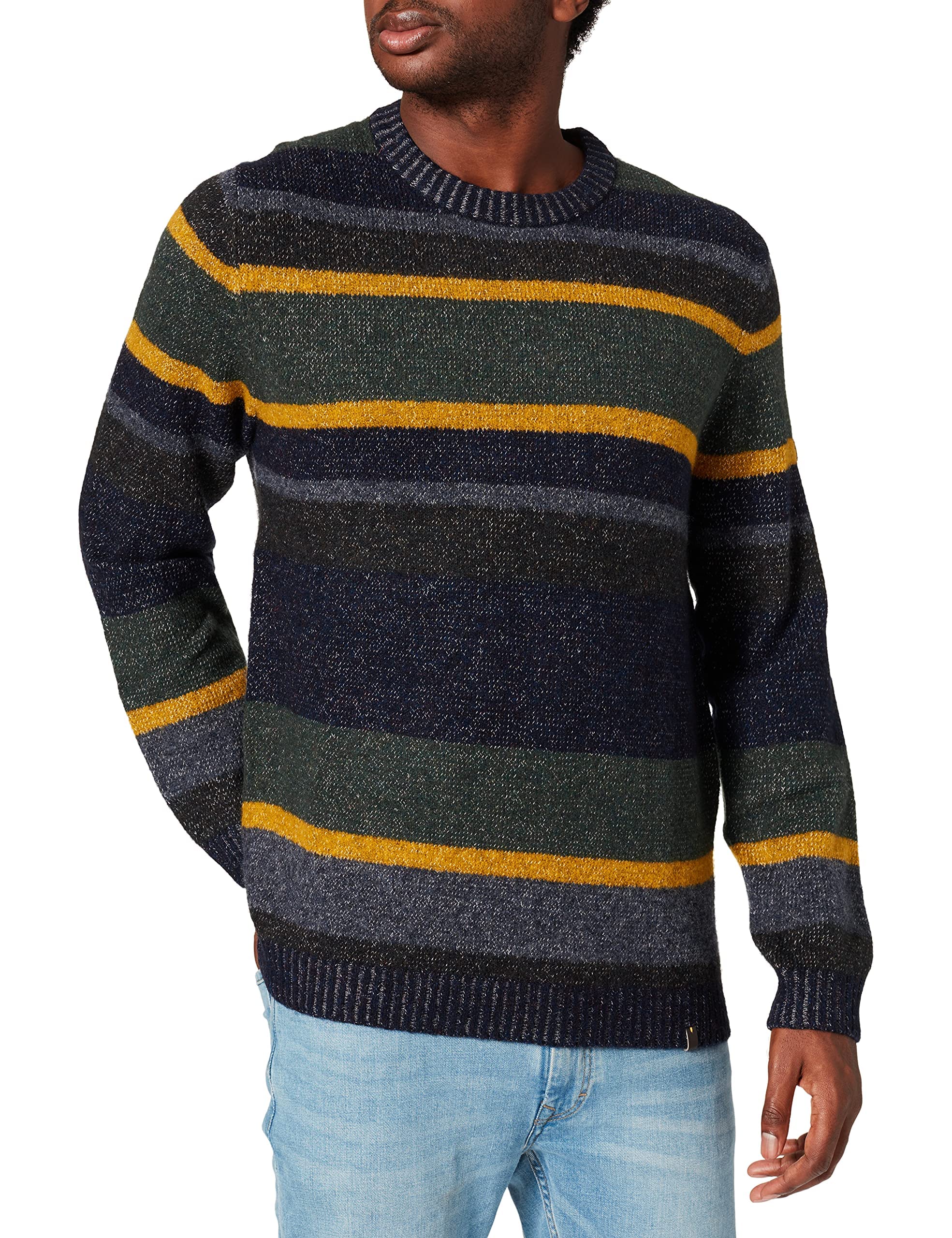 camel active Men's Jumper, Blue-Olive, XXXL