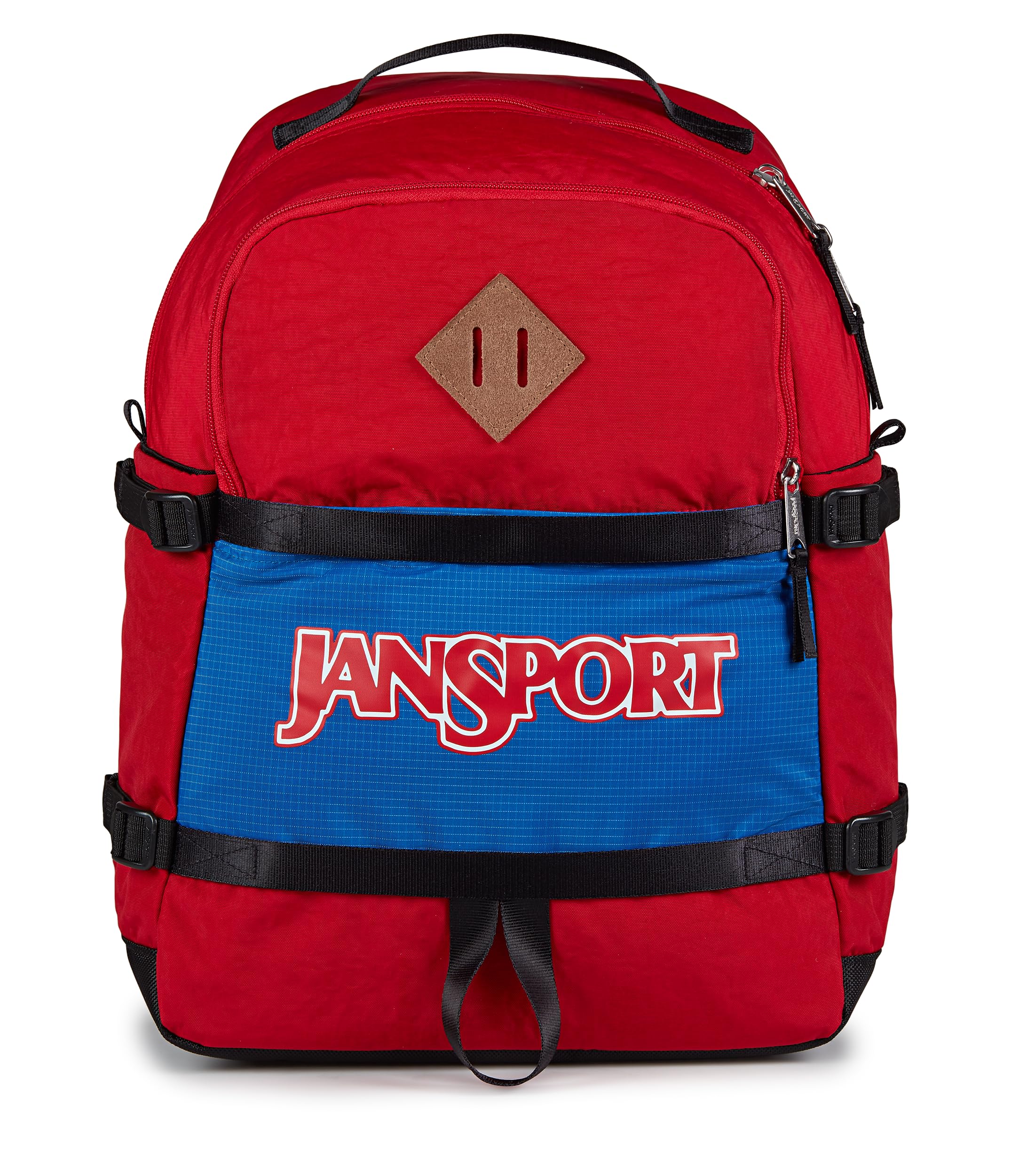JanSport Small Seattle Pack – Compact Backpack with Main Compartment, Dual Water Bottle Pockets, and Padded Sleeve for 15-Inch Laptop, Red Tape