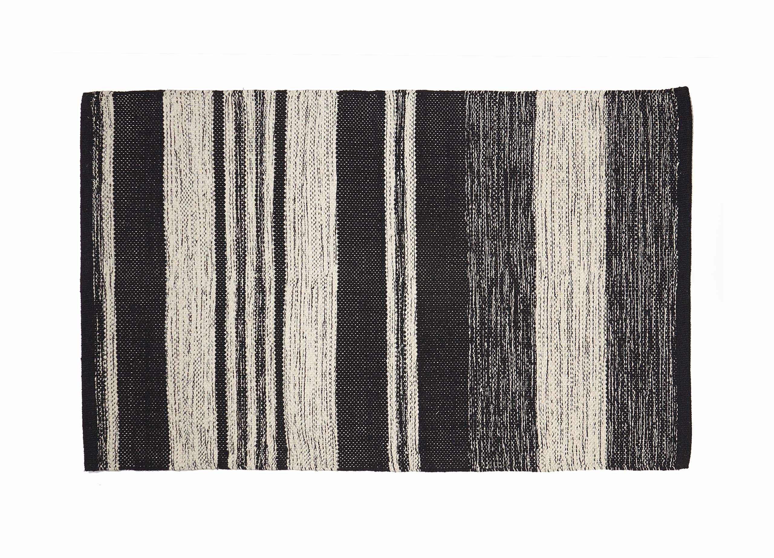 Paillasson rayé noir et blanc Harman Camden 61x91 cm anti-saleté
