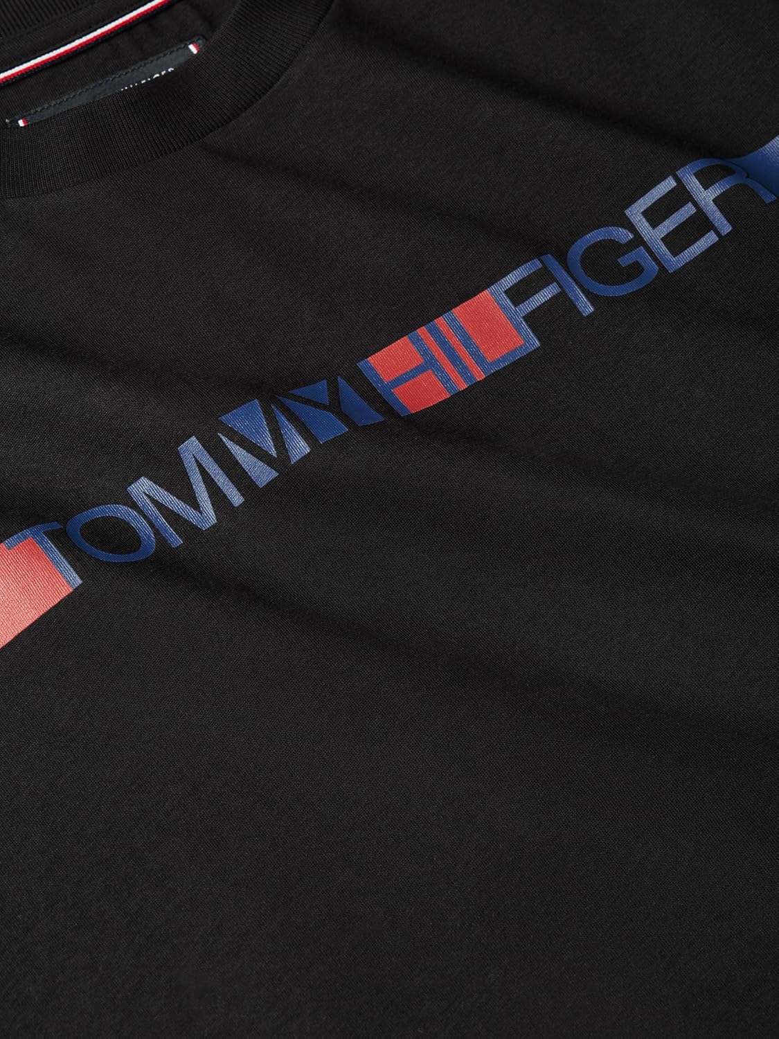 Tommy Hilfiger Men's Short Sleeve Cotton Graphic T-Shirts with Printed Stripe Logo Graphic